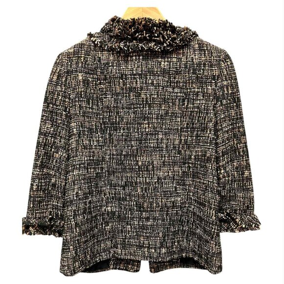 Sara Campbell Tweed & Frill Cropped Blazer - Size 2 - Picture 2 of 2
